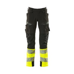 Spodnie MASCOT ULTIMATE STRETCH with kneepad pockets black/hi-vis yellow rozm. 82C54