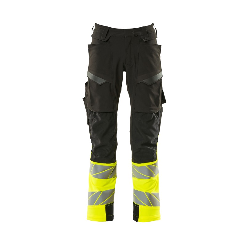 Spodnie MASCOT ULTIMATE STRETCH with kneepad pockets black/hi-vis yellow rozm. 82C56