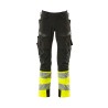Spodnie MASCOT ULTIMATE STRETCH with kneepad pockets black/hi-vis yellow rozm. 82C56