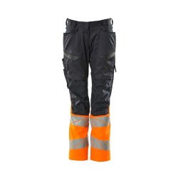 Spodnie damskie MASCOT ACCELERATE SAFE DIAMOND - Stretch Zones - two-toned dark navy/hi-vis orange rozm. 82C38