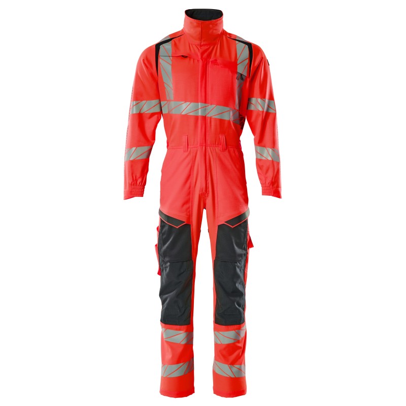 Kombinezon MASCOT ACCELERATE SAFE Stretch Zones - two-toned - ProWash hi-vis red/dark navy rozm. M