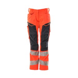 Spodnie damskie MASCOT ACCELERATE SAFE DIAMOND - Stretch Zones - two-toned hi-vis red/dark navy rozm. 82C46