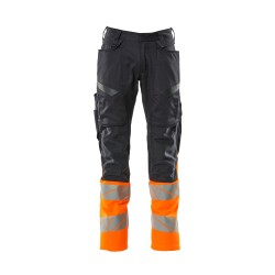 Spodnie MASCOT ACCELERATE SAFE Stretch Zones - two-toned - ProWash dark navy/hi-vis orange rozm. 82C51