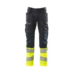 Spodnie MASCOT ACCELERATE SAFE Stretch Zones - two-toned - ProWash dark navy/hi-vis yellow rozm. 90C49