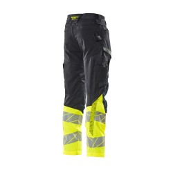 Spodnie MASCOT ACCELERATE SAFE Stretch Zones - two-toned - ProWash dark navy/hi-vis yellow rozm. 90C51
