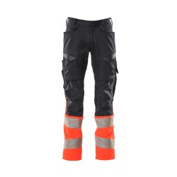 Spodnie MASCOT ACCELERATE SAFE Stretch Zones - two-toned - ProWash dark navy/hi-vis red rozm. 90C50