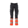 Spodnie MASCOT ACCELERATE SAFE Stretch Zones - two-toned - ProWash dark navy/hi-vis red rozm. 90C62