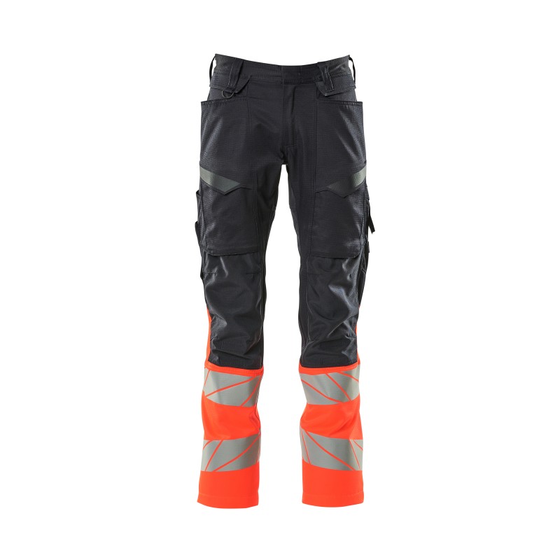 Spodnie MASCOT ACCELERATE SAFE Stretch Zones - two-toned - ProWash dark navy/hi-vis red rozm. 76C46