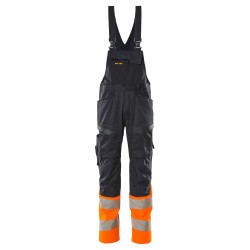 Ogrodniczki MASCOT ACCELERATE SAFE stretch zones - dwukolorowy - ProWash dark navy/hi-vis orange rozm. 90C60
