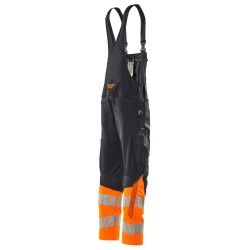 Ogrodniczki MASCOT ACCELERATE SAFE stretch zones - dwukolorowy - ProWash dark navy/hi-vis orange rozm. 76C46