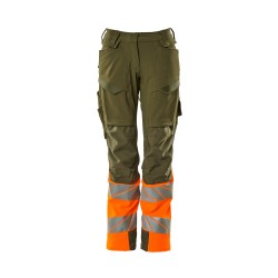 Spodnie MASCOT ACCELERATE SAFE Ladies fit DIAMOND - ULTIMATE STRETCH moss green/hi-vis orange rozm. 76C48