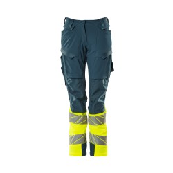 Spodnie MASCOT ACCELERATE SAFE Ladies fit DIAMOND - ULTIMATE STRETCH dark petroleum/hi-vis yellow rozm. 82C46