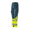 Spodnie MASCOT ACCELERATE SAFE Ladies fit DIAMOND - ULTIMATE STRETCH dark petroleum/hi-vis yellow rozm. 82C48