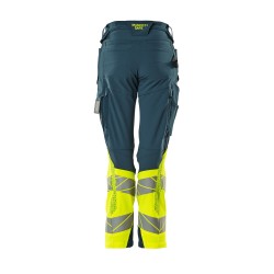Spodnie MASCOT ACCELERATE SAFE Ladies fit DIAMOND - ULTIMATE STRETCH dark petroleum/hi-vis yellow rozm. 82C48