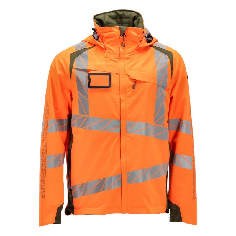 Kurtka MASCOT ACCELERATE SAFE breathable - wind- and waterproof - two-toned hi-vis orange/moss green rozm. 4XL