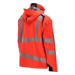 Kurtka MASCOT ACCELERATE SAFE breathable - wind- and waterproof - two-toned hi-vis red/dark navy rozm. L