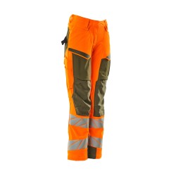 Spodnie damskie MASCOT ACCELERATE SAFE DIAMOND - ULTIMATE STRETCH - hi-vis orange/moss green rozm. 76C56
