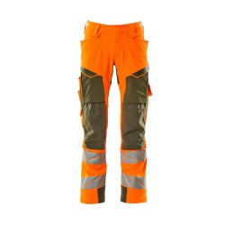 Spodnie MASCOT ACCELERATE SAFE ULTIMATE STRETCH - hi-vis orange/moss green rozm. 82C62