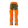 Spodnie MASCOT ACCELERATE SAFE ULTIMATE STRETCH - hi-vis orange/moss green rozm. 90C47