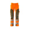 Spodnie MASCOT ACCELERATE SAFE ULTIMATE STRETCH - hi-vis orange/moss green rozm. 90C48