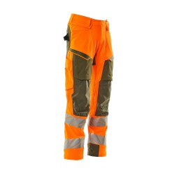 Spodnie MASCOT ACCELERATE SAFE ULTIMATE STRETCH - hi-vis orange/moss green rozm. 90C51