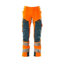 Spodnie MASCOT ACCELERATE SAFE ULTIMATE STRETCH - hi-vis orange/dark petroleum rozm. 82C47