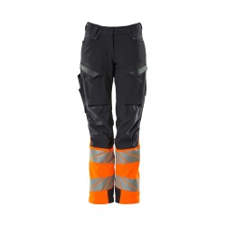 Spodnie MASCOT ACCELERATE SAFE Ladies fit DIAMOND - ULTIMATE STRETCH dark navy/hi-vis orange ROZMIARY