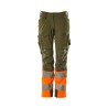 Spodnie MASCOT ACCELERATE SAFE Ladies fit DIAMOND - ULTIMATE STRETCH moss green/hi-vis orange ROZMIARY