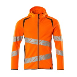 Bluza z kapturem i zamkiem MASCOT ACCELERATE SAFE - hi-vis orange/dark anthracite