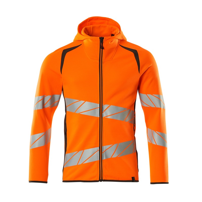 Bluza z kapturem i zamkiem MASCOT ACCELERATE SAFE - hi-vis orange/dark anthracite