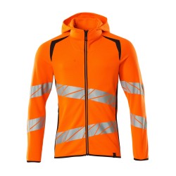 Bluza z kapturem i zamkiem MASCOT ACCELERATE SAFE - hi-vis orange/dark navy