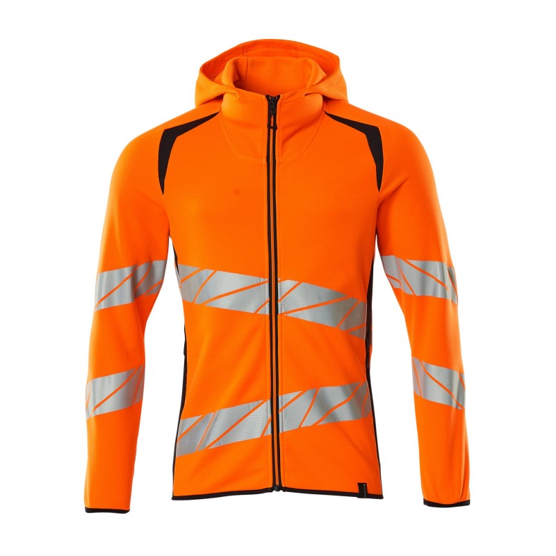 Bluza z kapturem i zamkiem MASCOT ACCELERATE SAFE - hi-vis orange/dark navy