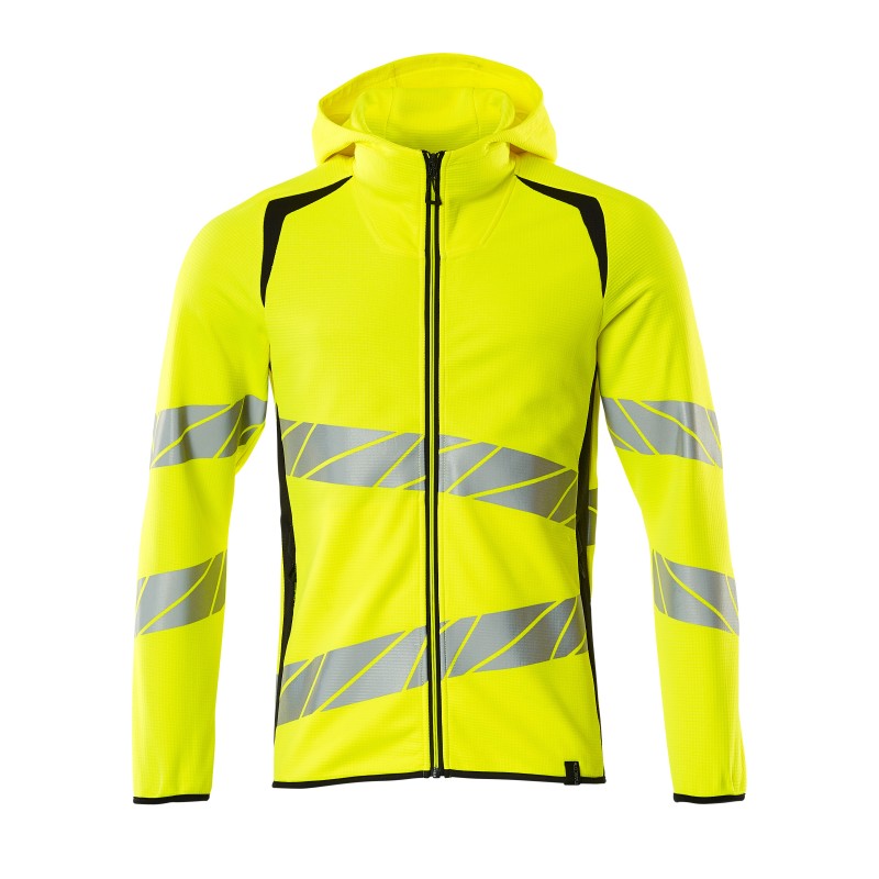 Bluza z kapturem i zamkiem MASCOT ACCELERATE SAFE - hi-vis yellow/dark navy
