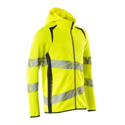 Bluza z kapturem i zamkiem MASCOT ACCELERATE SAFE - hi-vis yellow/dark navy